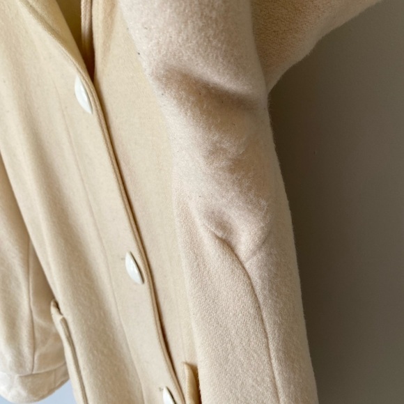 VINTAGE neutral cream slouch wool coat Sz. 12 - Picture 13 of 15